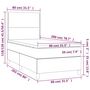 Voir la diapositive 6 : VIDAXL Sommier a lattes de lit et matelas et LED Creme 80x200cm Tissu