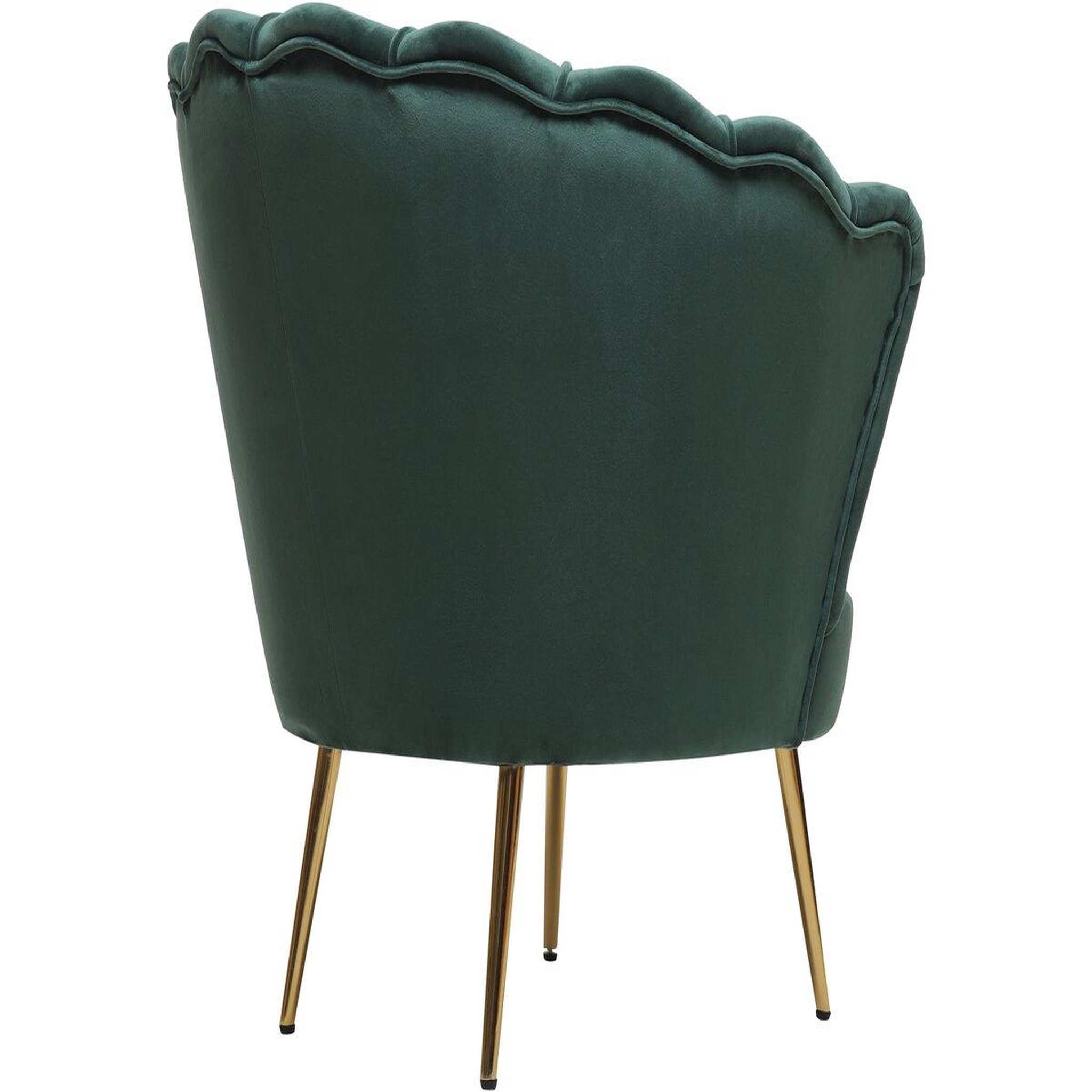 Voir la diapositive 4 : Habitat et Jardin Fauteuil en velours  Floria  - 75 x 68 x 77.5cm - Vert