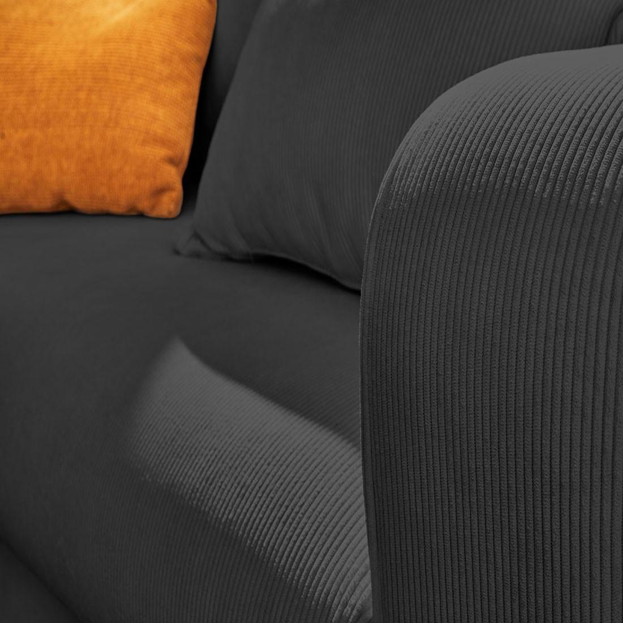 Voir la diapositive 4 : LISA DESIGN Albane - canapé d'angle gauche - 4 places - convertible avec coffre - en velours côtelé
