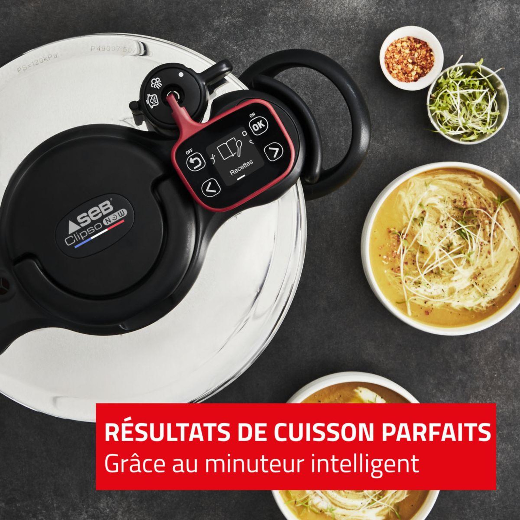 Voir la diapositive 3 : SEB Autocuiseur clipso minut now+ 7.5l p4904850