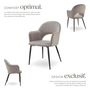 Voir la diapositive 3 : tectake Fauteuil en velours et rembourré taupe Lot de 6