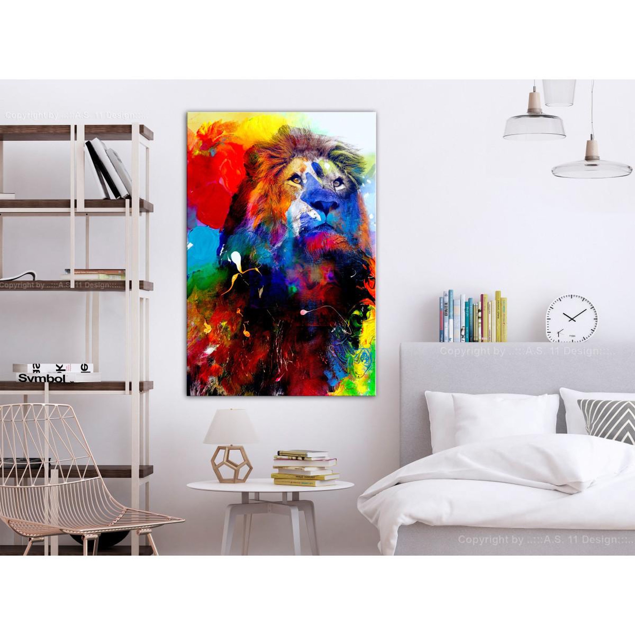 Voir la diapositive 2 : Paris Prix Tableau imprimé  lion & watercolours