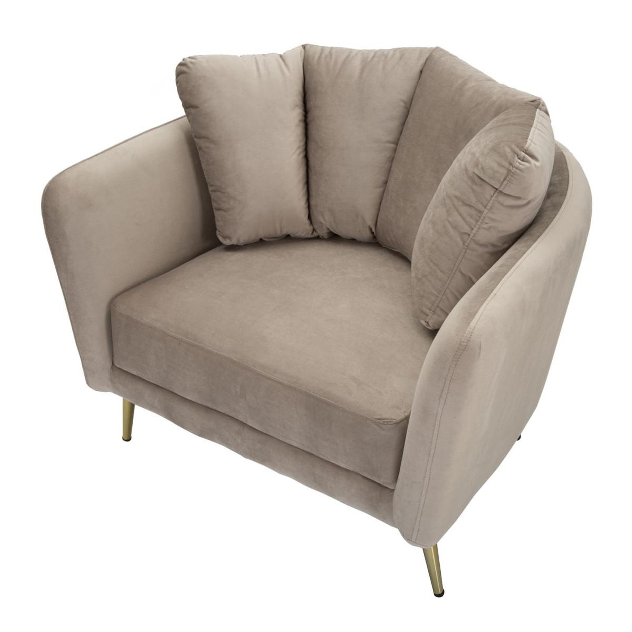 Voir la diapositive 4 : Paris Prix Fauteuil design en tissu  kiev  88cm gris