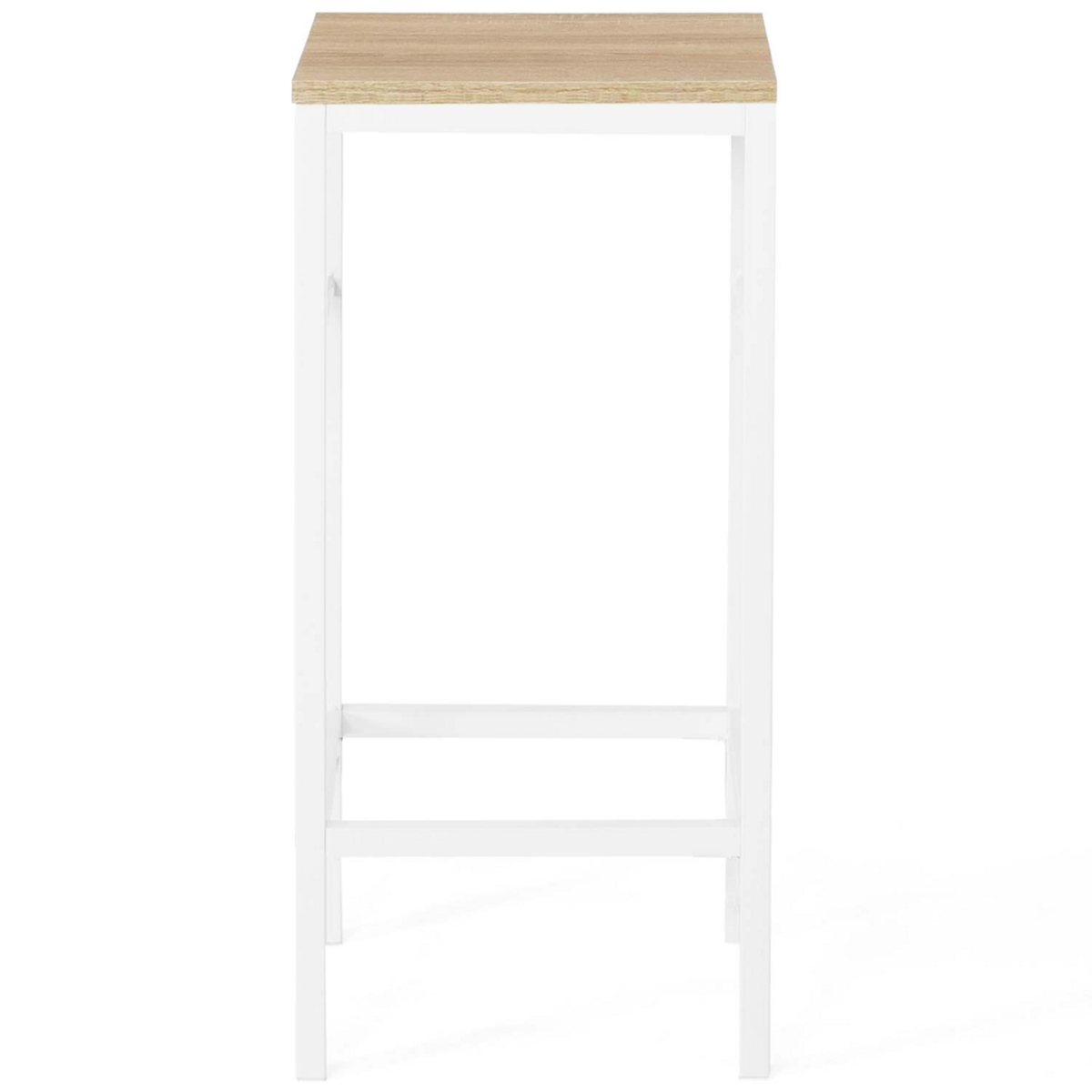 ID MARKET Lot de 4 tabourets de bar DETROIT design industriel bois et métal blanc