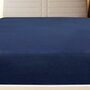 Voir la diapositive 2 : VIDAXL Drap-housse Jersey Bleu marine 140x200 cm Coton