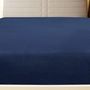 Voir la diapositive 2 : VIDAXL Drap-housse Jersey Bleu marine 140x200 cm Coton