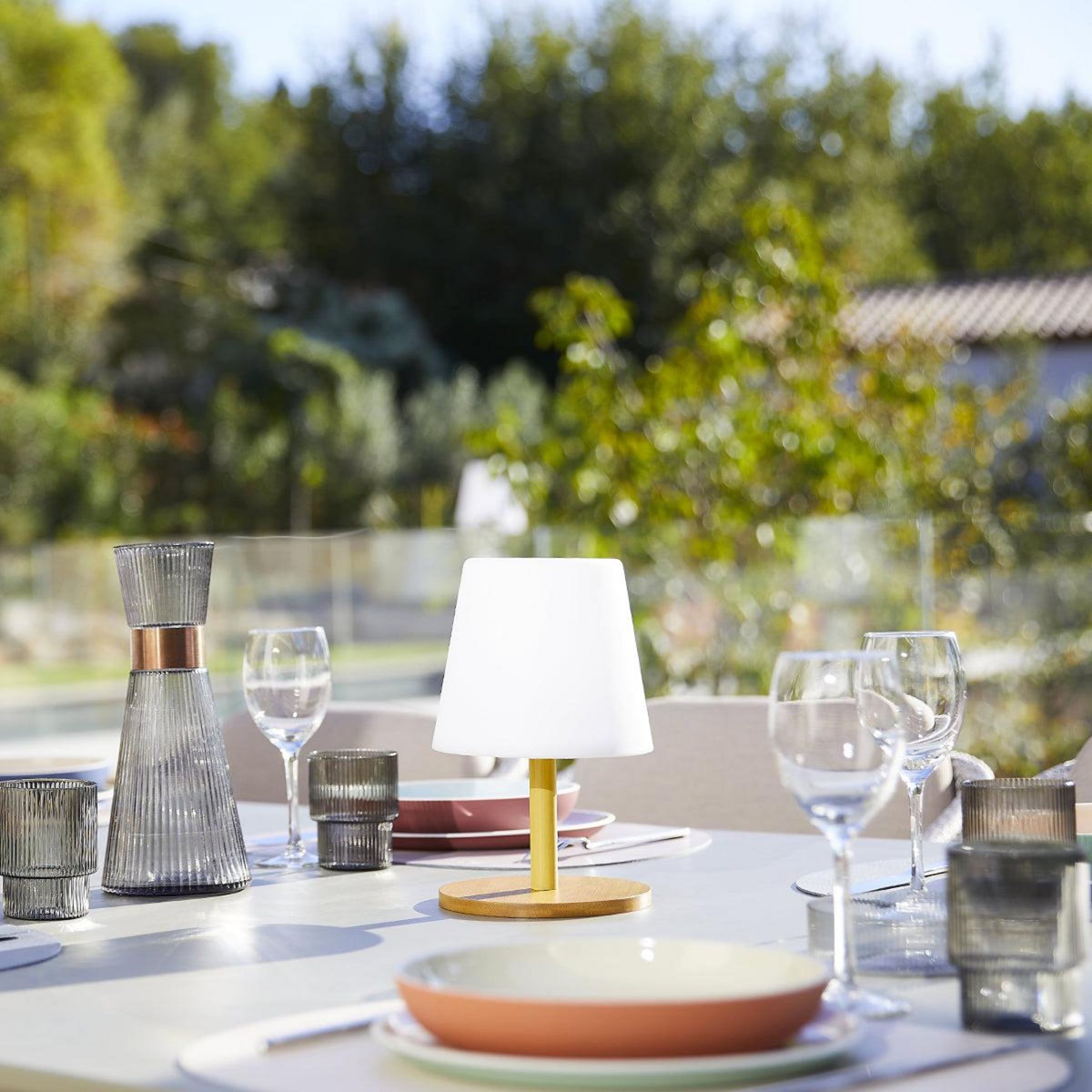 Lumisky Lampe de table sans fil LED WOOD Bois Bois H25CM