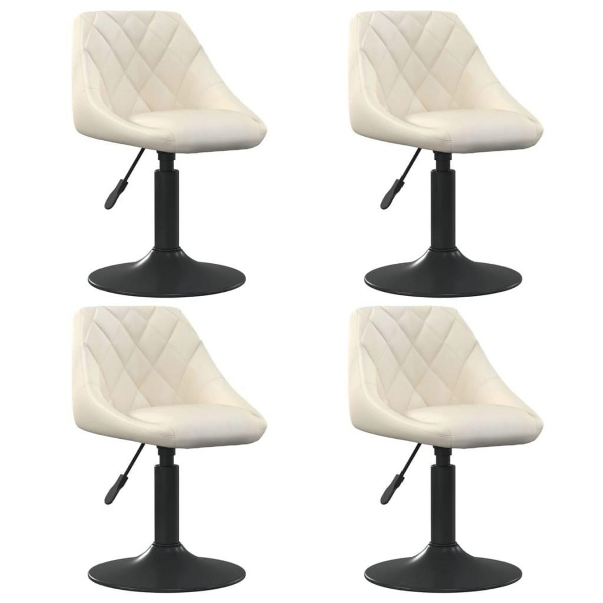 VIDAXL Chaises pivotantes a manger lot de 4 creme velours