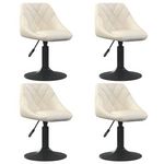 VIDAXL Chaises pivotantes a manger lot de 4 creme velours