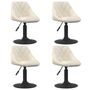 Voir la diapositive 1 : VIDAXL Chaises pivotantes a manger lot de 4 creme velours