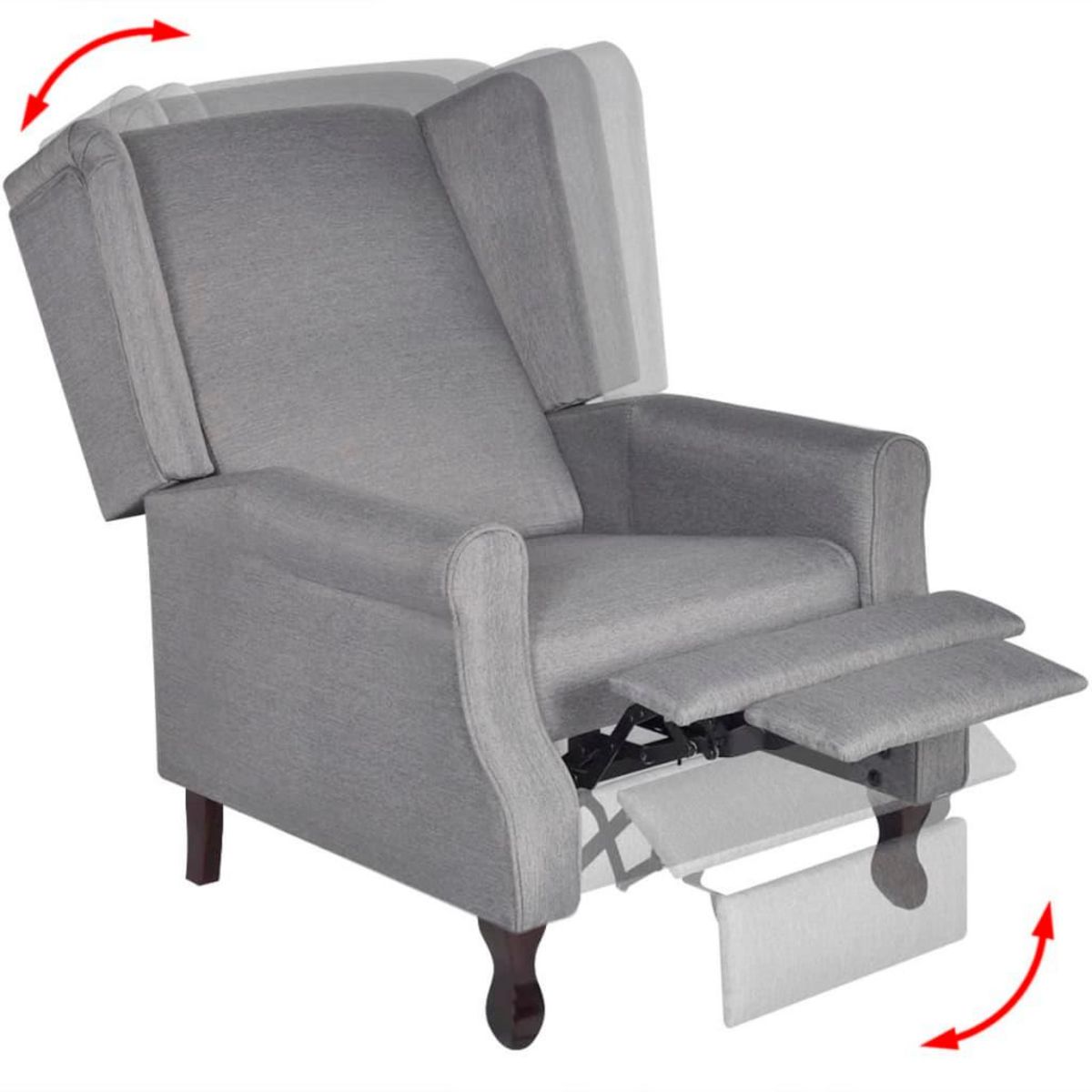 VIDAXL Fauteuil gris tissu