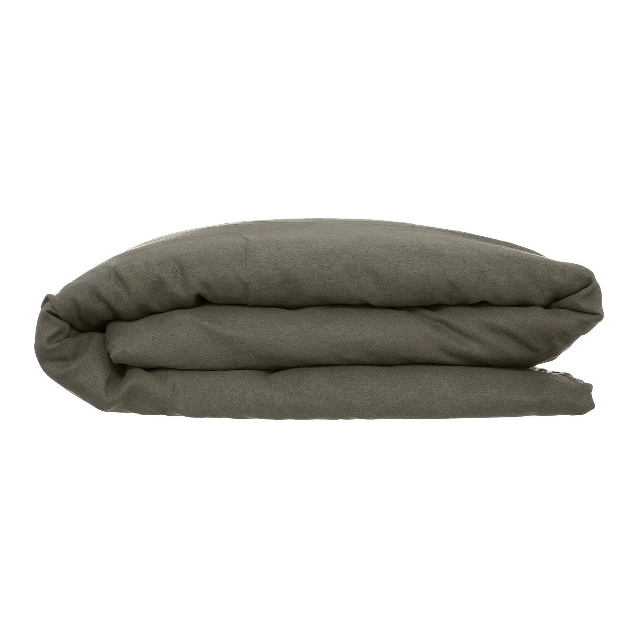 ATMOSPHERA Housse de couette 2 places 100% lin. Coloris disponibles : Blanc, Jaune, Rose, Gris, Vert