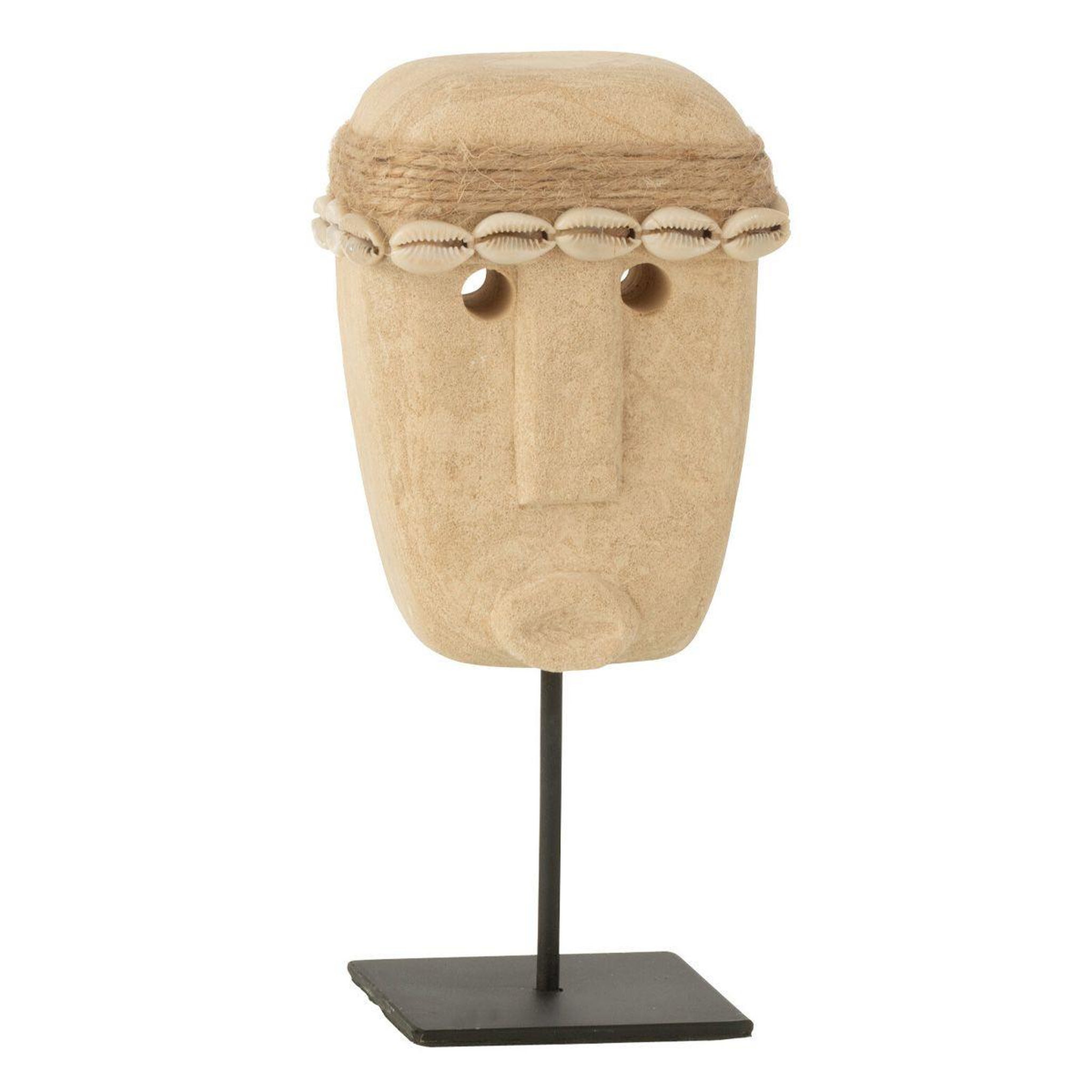 J-LINE Statuette masque coquillage  julien  19cm naturel