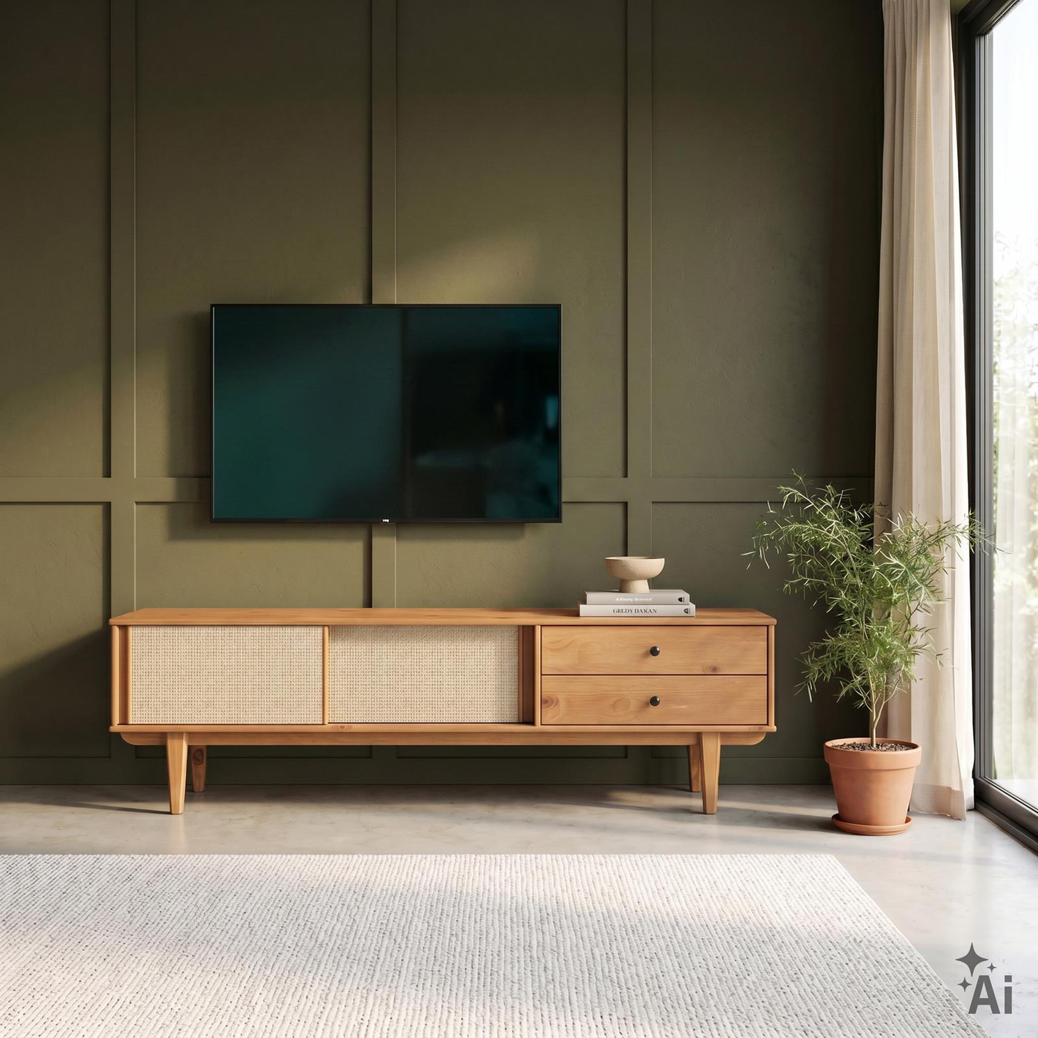 Voir la diapositive 4 : IDIMEX Meuble TV SIMONA L 175 cm en bois massif