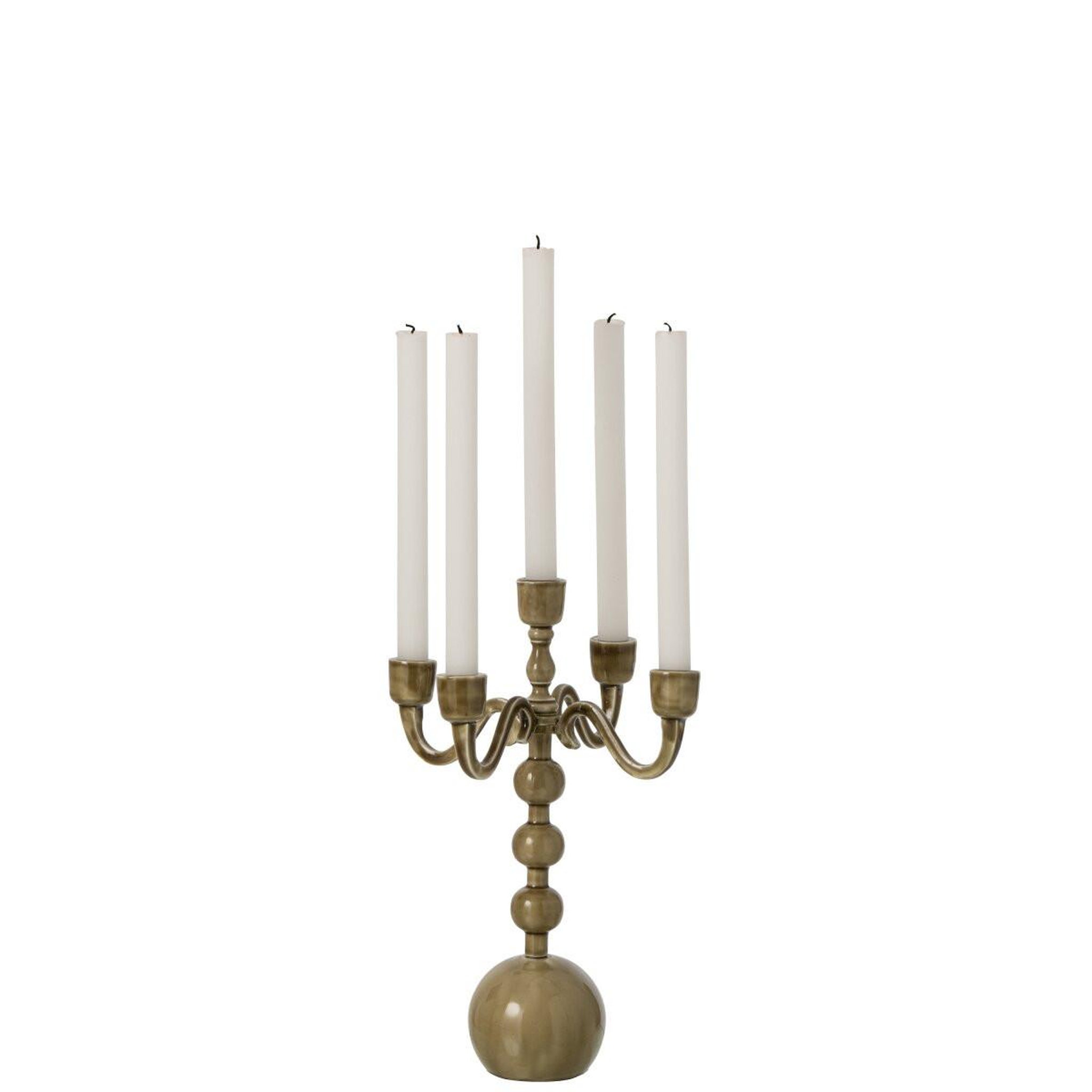 Voir la diapositive 2 : J-LINE Chandelier 5 branches  kaya  35cm vert