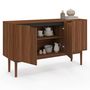 Voir la diapositive 4 : ID MARKET Buffet vintage 140 cm VIGGO 3 portes effet noyer