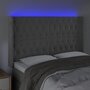 Voir la diapositive 4 : VIDAXL Tete de lit a LED Gris clair 147x16x118/128 cm Velours