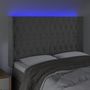Voir la diapositive 4 : VIDAXL Tete de lit a LED Gris clair 147x16x118/128 cm Velours