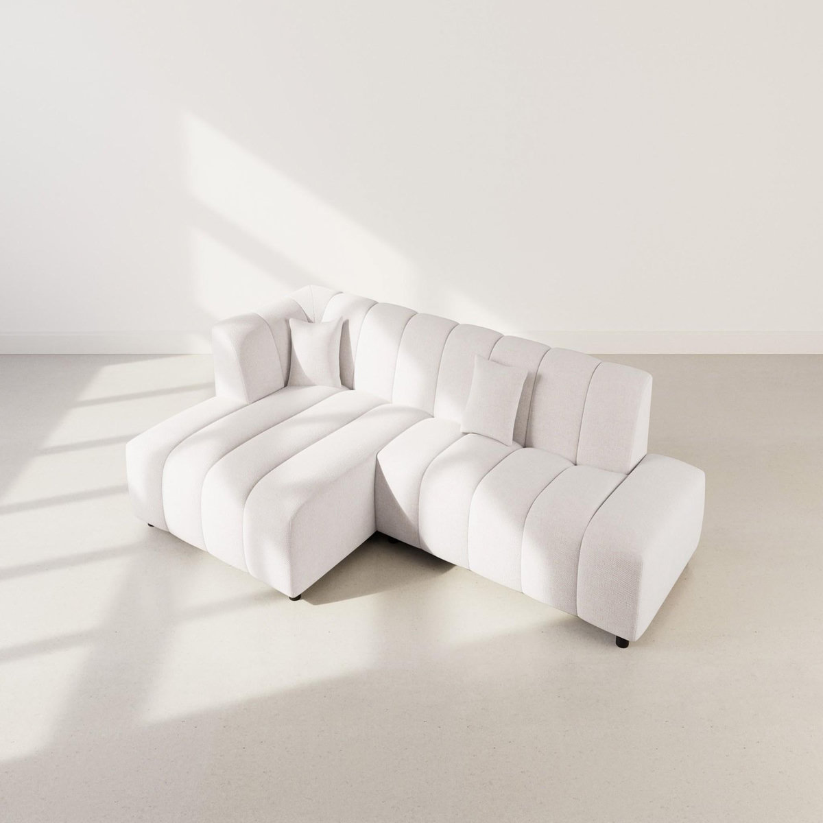 LISA DESIGN Curtis - canapé d'angle gauche 4 places sans accoudoir en tissu texturé