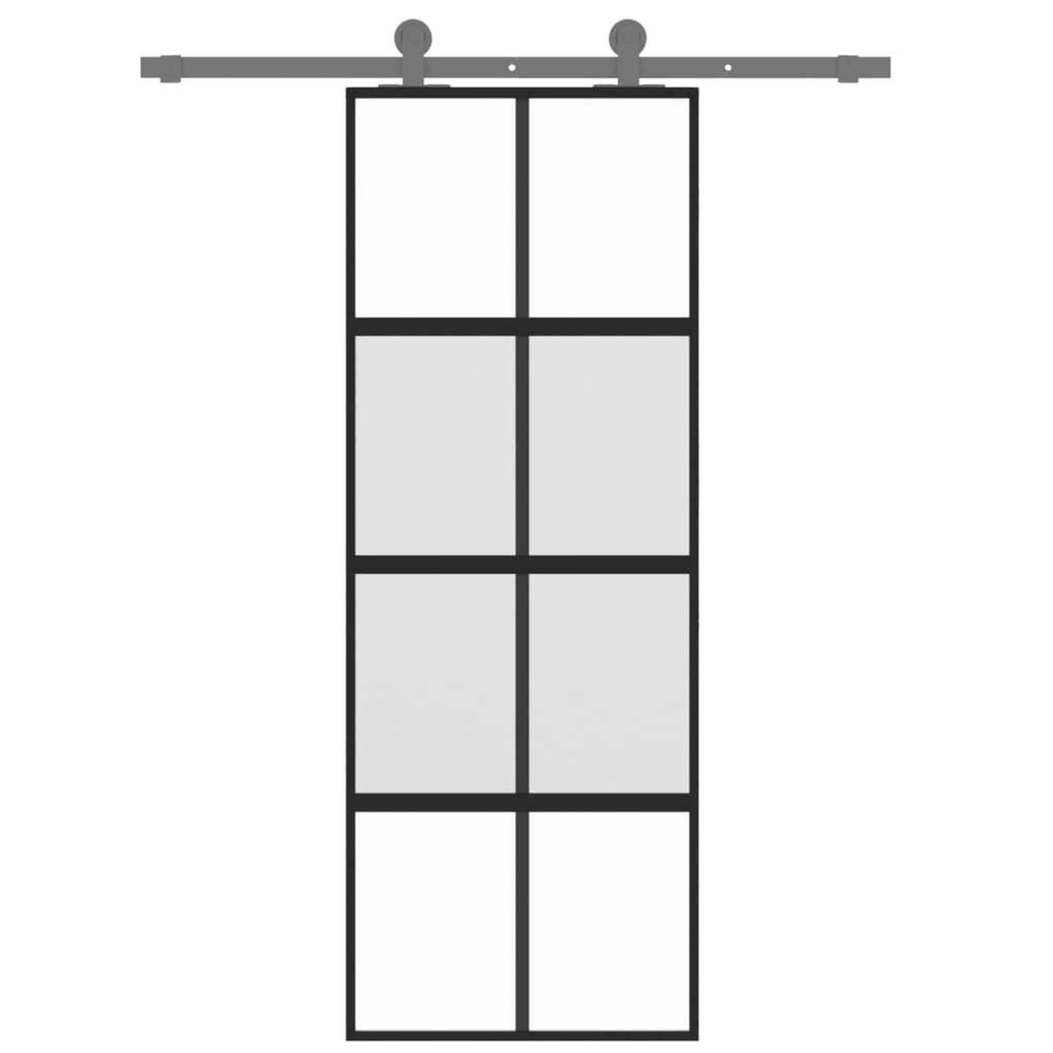 Voir la diapositive 3 : VIDAXL Porte coulissante noir 76x205 cm verre trempe aluminium