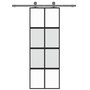 Voir la diapositive 3 : VIDAXL Porte coulissante noir 76x205 cm verre trempe aluminium