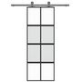 Voir la diapositive 3 : VIDAXL Porte coulissante noir 76x205 cm verre trempe aluminium