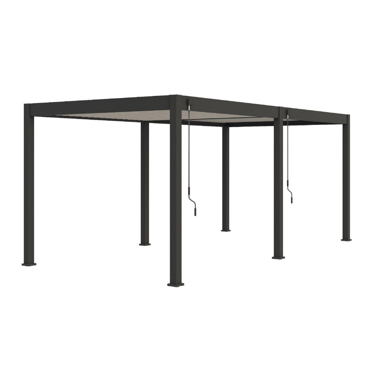 Pergola Bioclimatique autoportée 3x6 m - Aluminium Anthracite/blanc -  VS OmBREA®
