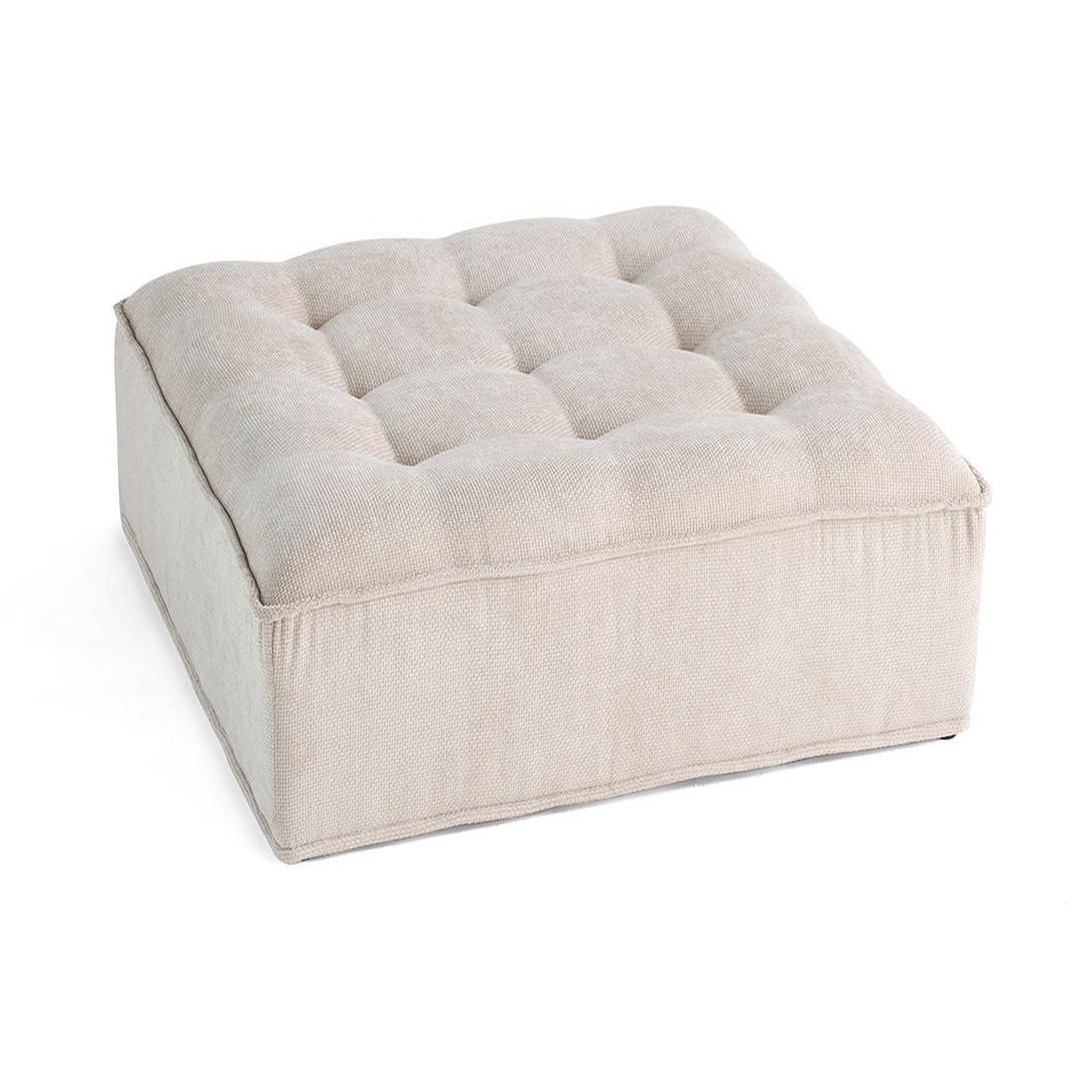 LISA DESIGN Marisol - pouf modulable - velours texturé. Coloris disponibles : Beige, Vert, Gris