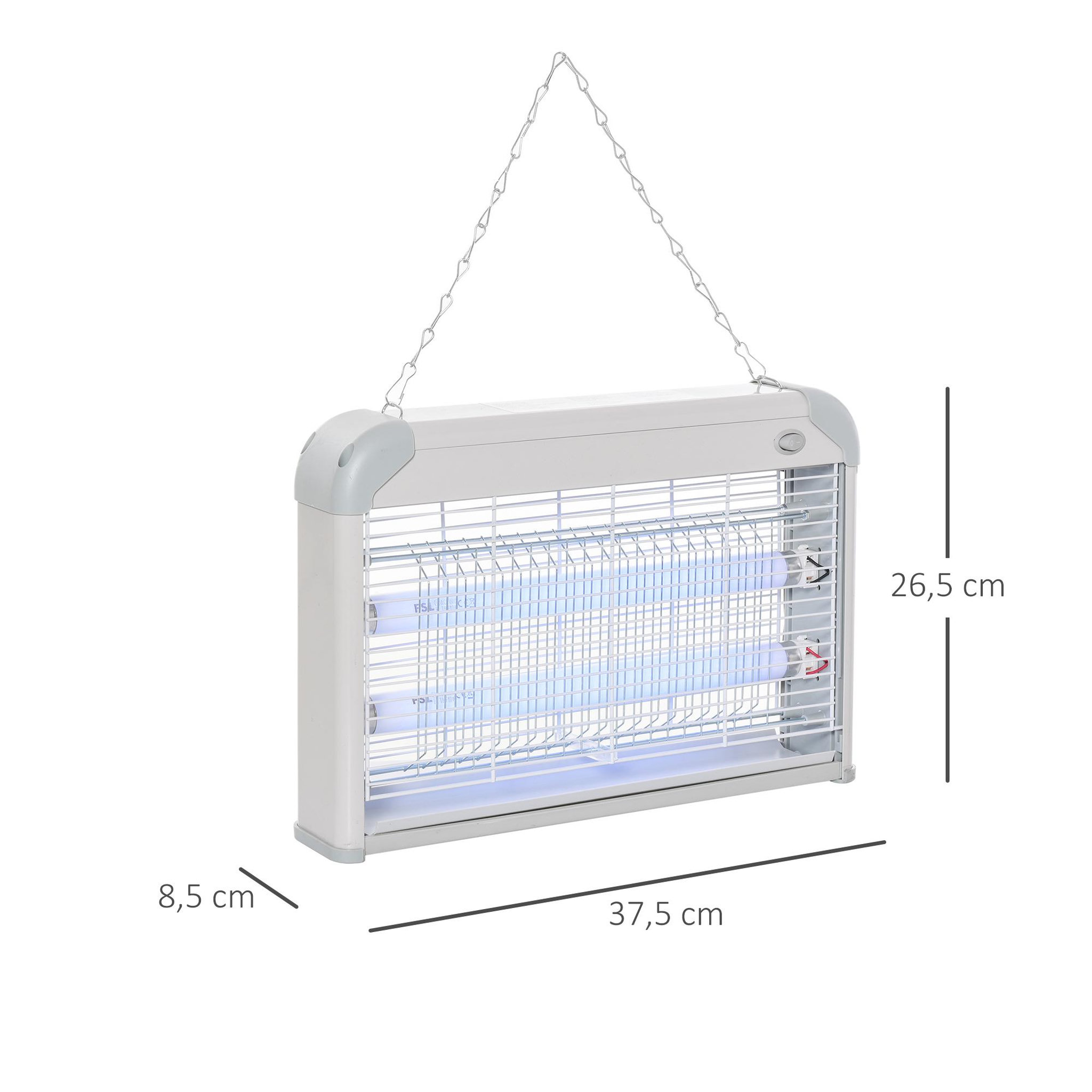 Voir la diapositive 3 : OUTSUNNY Outsunny Lampe UV anti-insectes anti moustique tue mouche électrique destructeur d'insectes 20 W gris