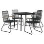 Voir la diapositive 3 : VIDAXL Ensemble a manger de jardin 5 pcs Noir Rotin PVC