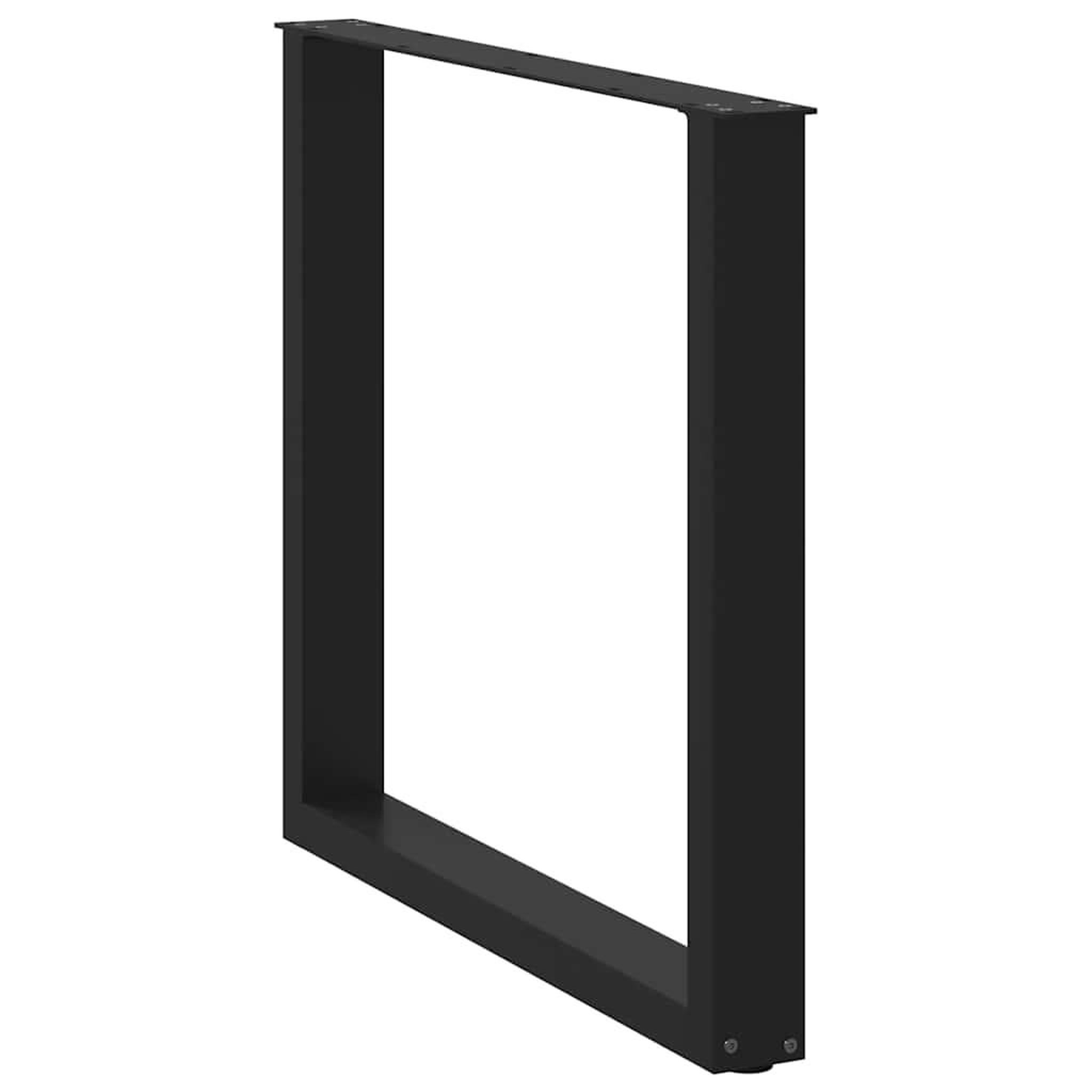 Voir la diapositive 4 : VIDAXL Pieds de table a manger forme de U 2 pcs noir 90x(72-73) cm