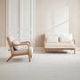 Voir la diapositive 5 : SWEEEK Banquette 2 places + Fauteuil en bois et tissu bouclette