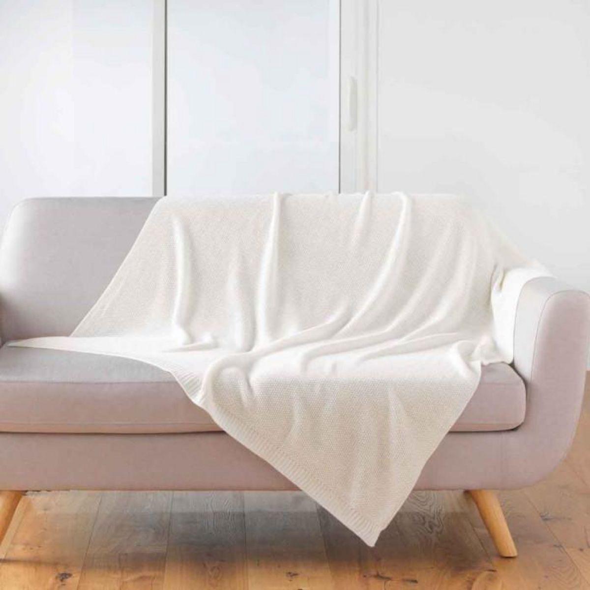 Paris Prix Plaid Déco Uni  Tricotine  125x150cm Naturel