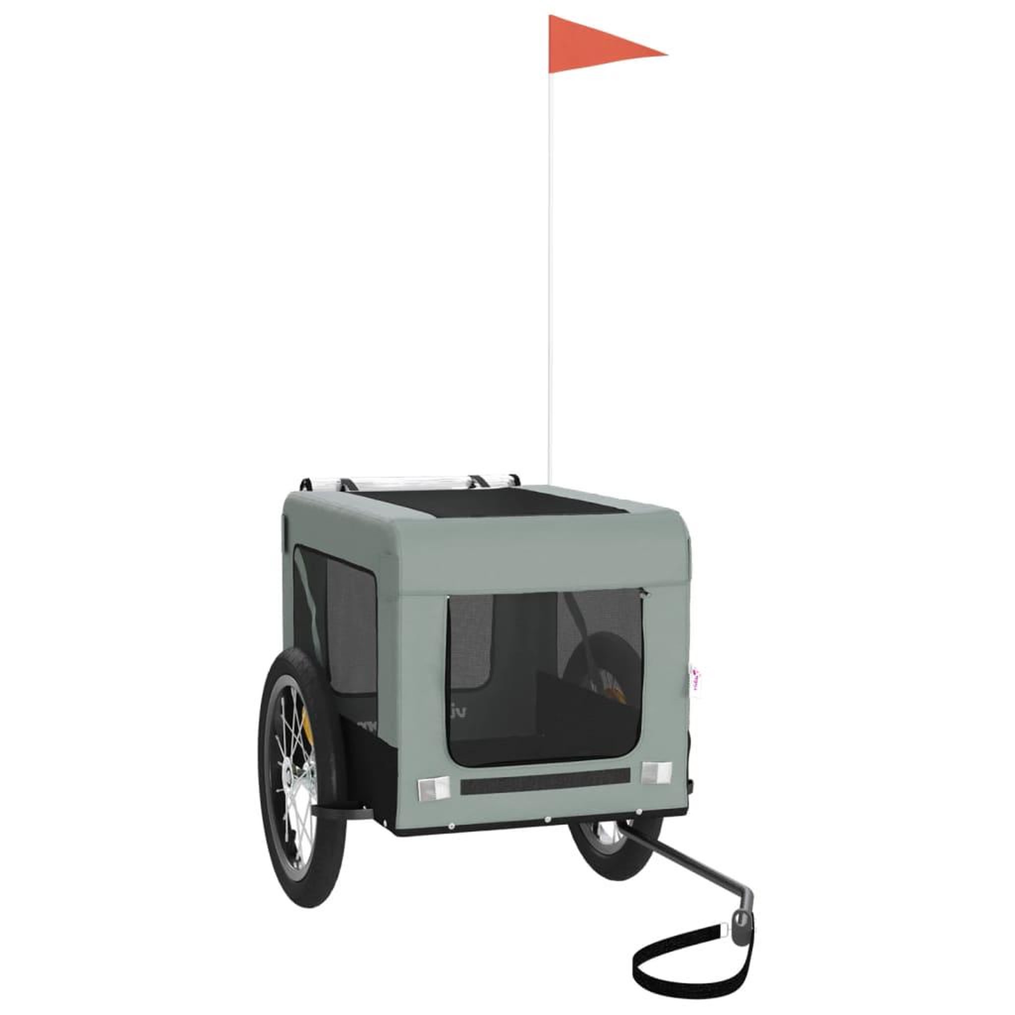 Voir la diapositive 2 : VIDAXL Remorque de velo pour animaux de compagnie gris et noir