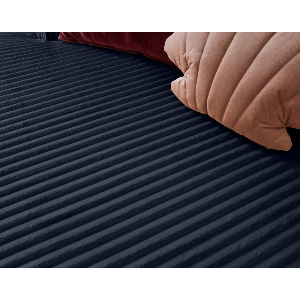 LISA DESIGN Ela - canapé d'angle gauche - 4 places - en velours côtelé grosses côtes