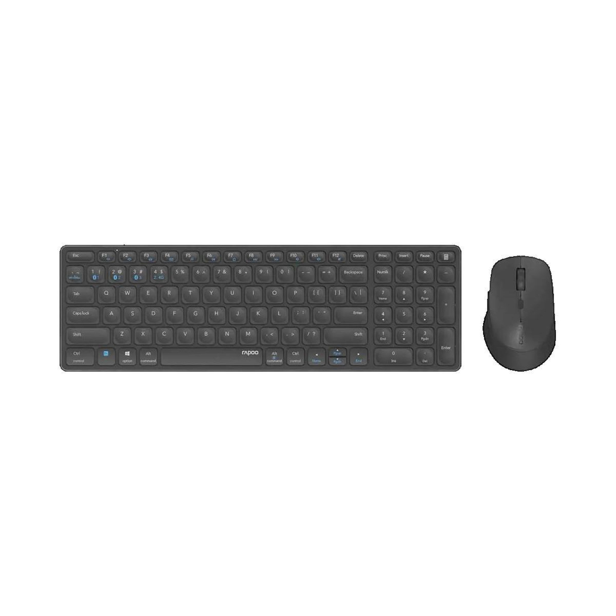 Voir la diapositive 2 : RAPOO Ensemble clavier et souris Rapoo 9700M sans fil noir