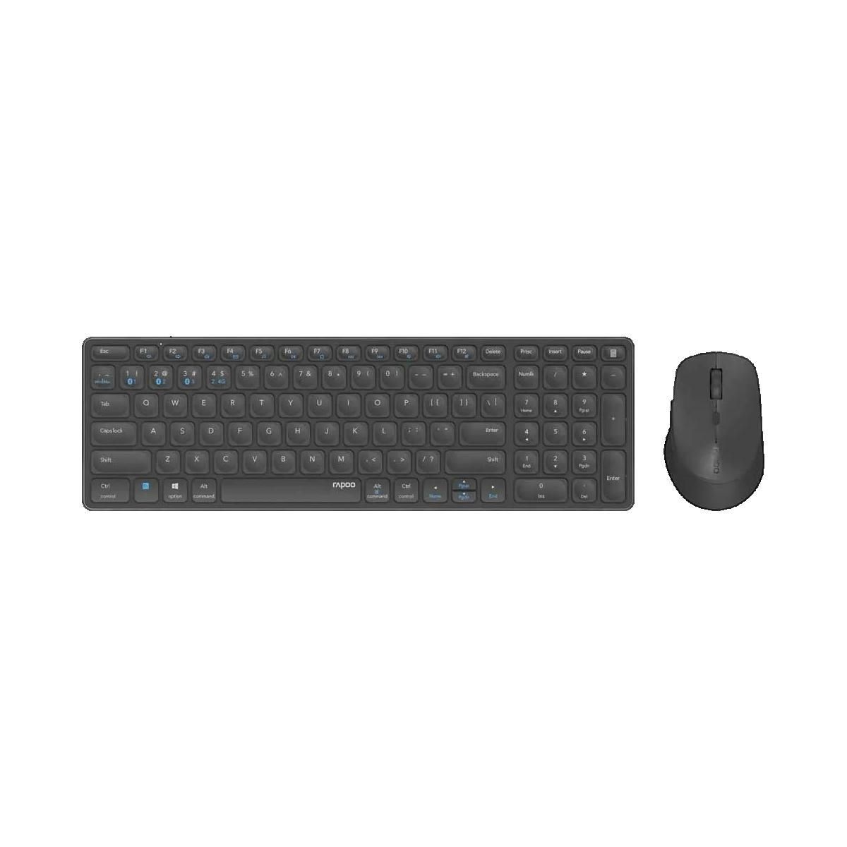 RAPOO Ensemble clavier et souris Rapoo 9700M sans fil noir