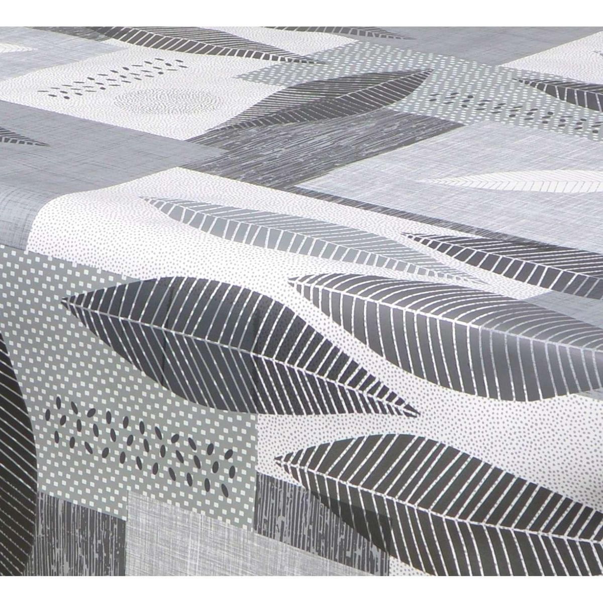 HABITABLE Nappe en toile cirée rectangulaire Opus - 140 x 200 cm - Gris