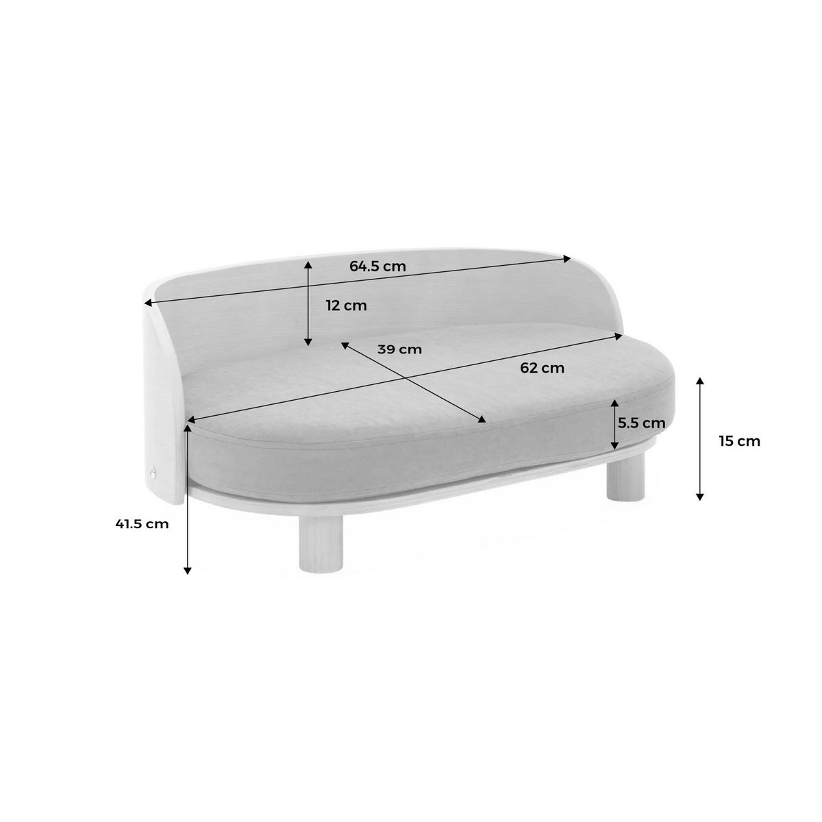 SWEEEK Panier pour chien et chat, lit pour animaux de compagnie, en bois