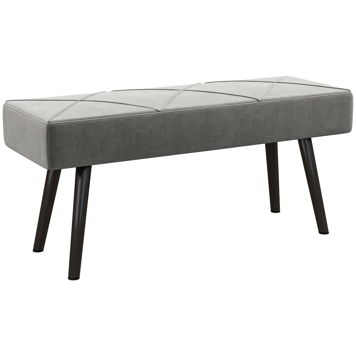 HOMCOM Banquette bout de lit design contemporain noir gris