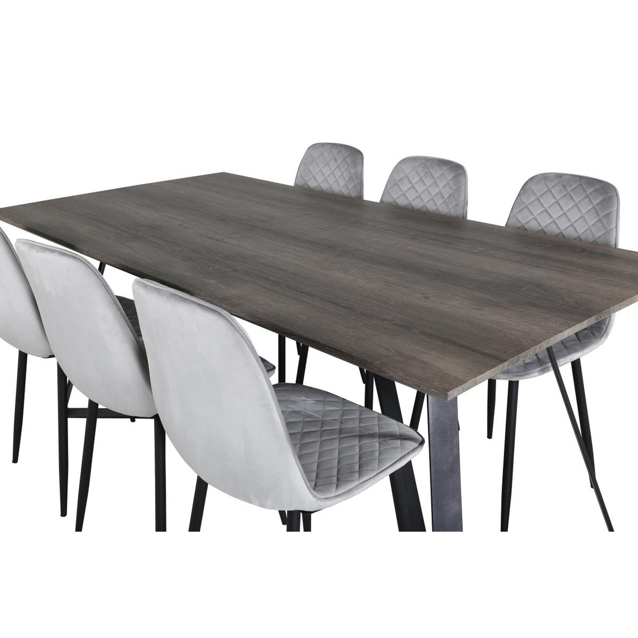 Voir la diapositive 4 : Paris Prix Ensemble table à manger & 6 chaises design  marina & polar  180cm naturel & gris