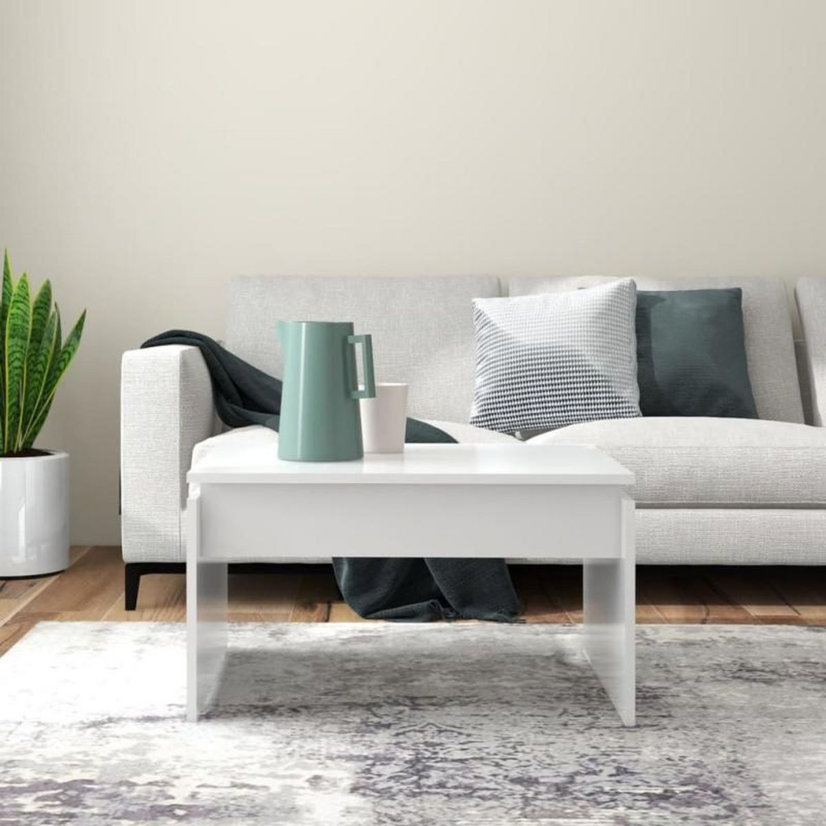 VIDAXL Table basse blanc 68x50x38 cm bois d ingénierie