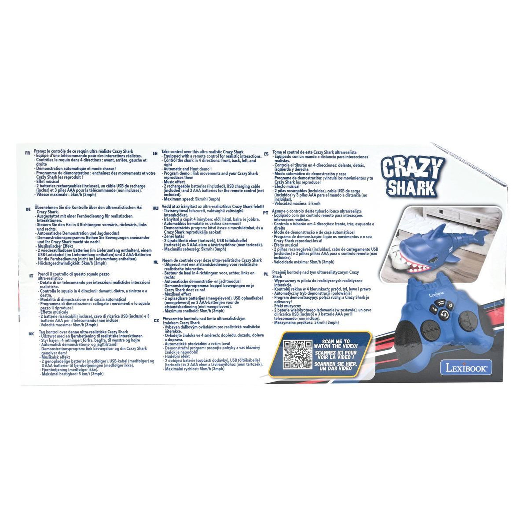 Voir la diapositive 3 : Lexibook RC Shark - Crazy Shark télécommandé avec effets sonores