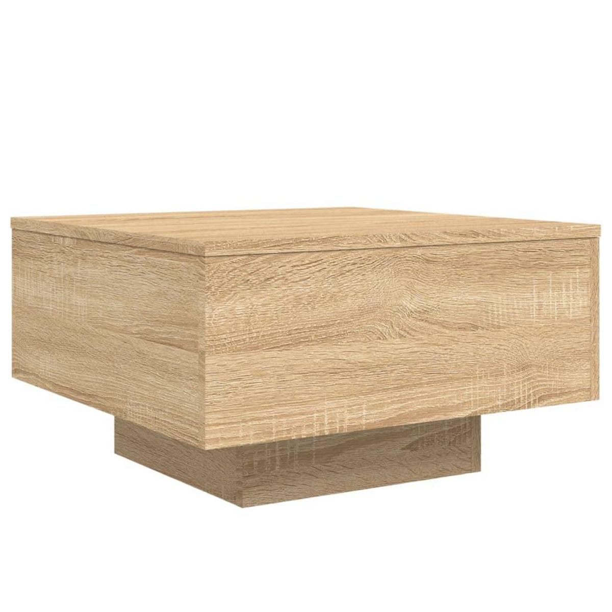 VIDAXL Table basse avec lumieres LED chene sonoma 55x55x31 cm