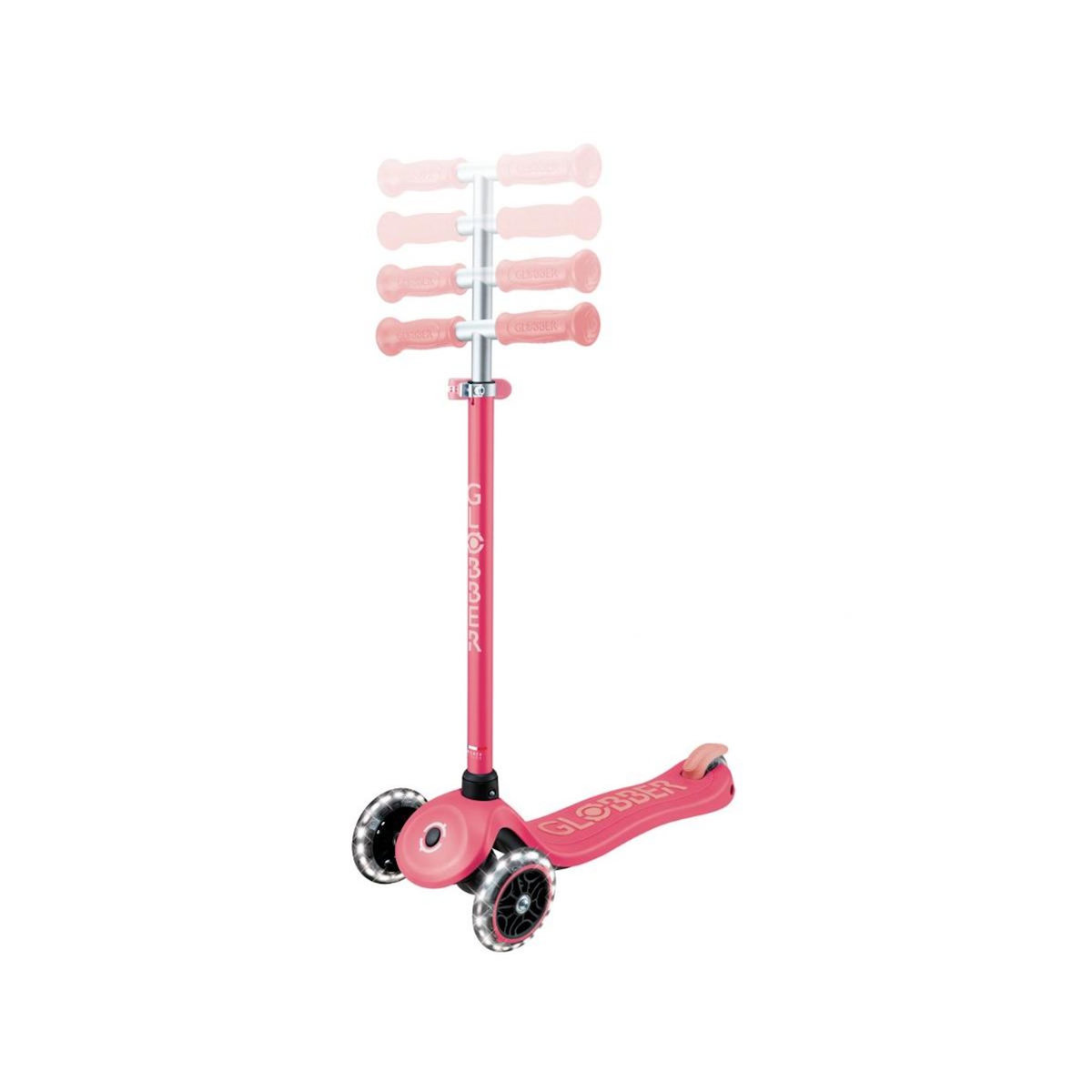 Globber Trottinette Primo plus lights Glow in the Dark rose corail