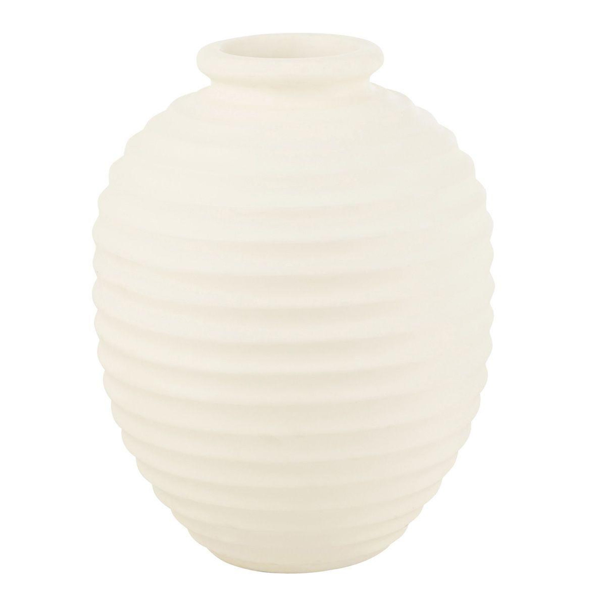 J-LINE Cache-pot oval en terre cuite  theron  66cm blanc