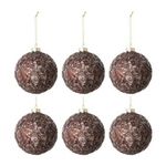 Paris Prix Lot de 6 Boules de Noël  Givres  8cm Marron