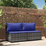 Voir la diapositive 1 : VIDAXL Canapés centraux de jardin et coussins 2pcs Gris Résine tressée