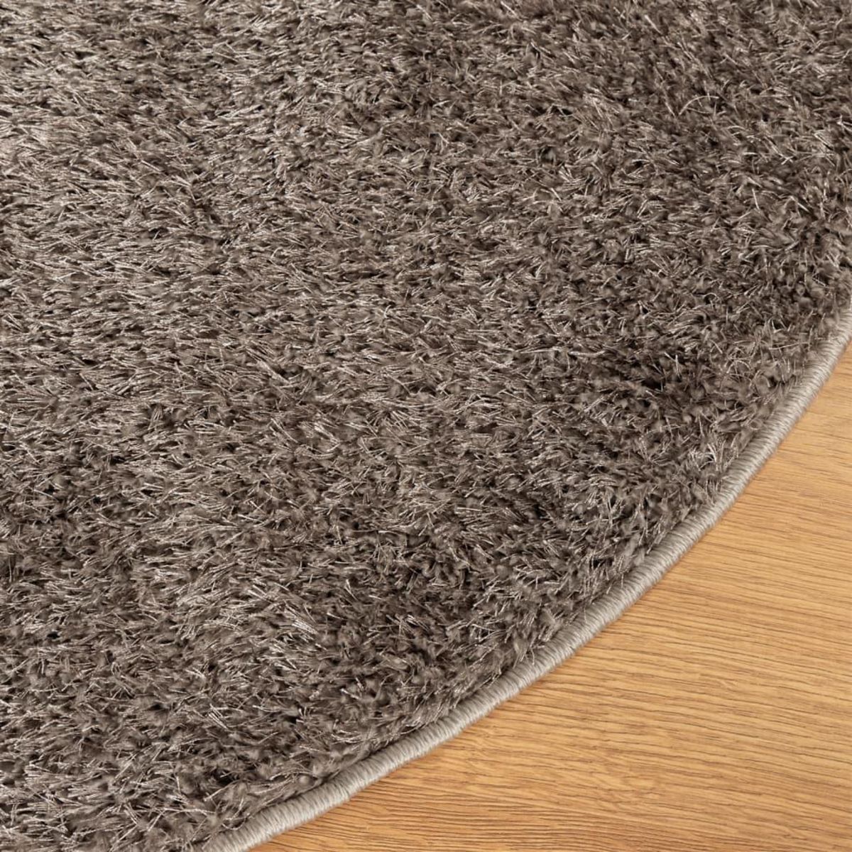 VIDAXL Tapis ISTAN a poils longs aspect brillant gris Ø 120 cm