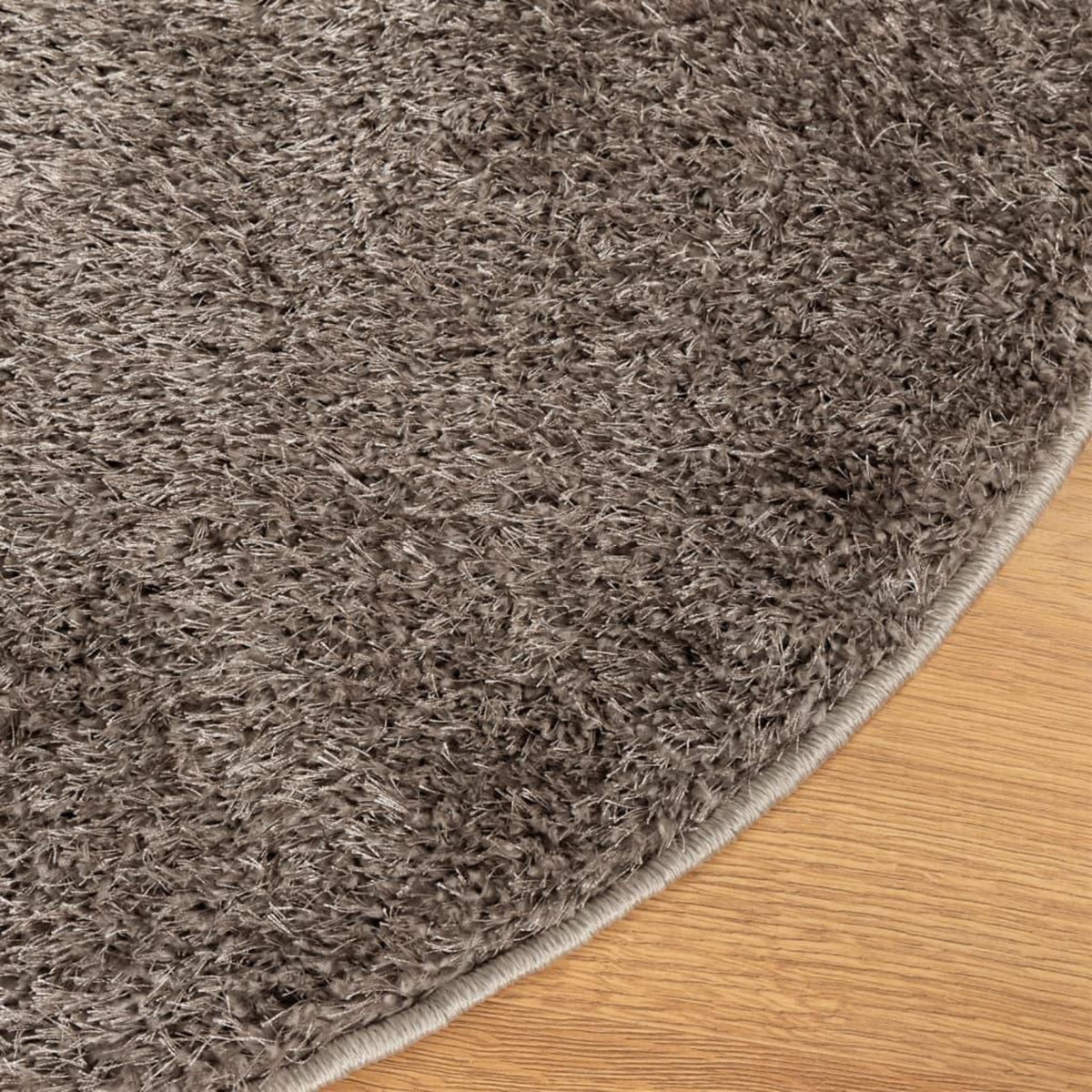 VIDAXL Tapis ISTAN a poils longs aspect brillant gris Ø 120 cm
